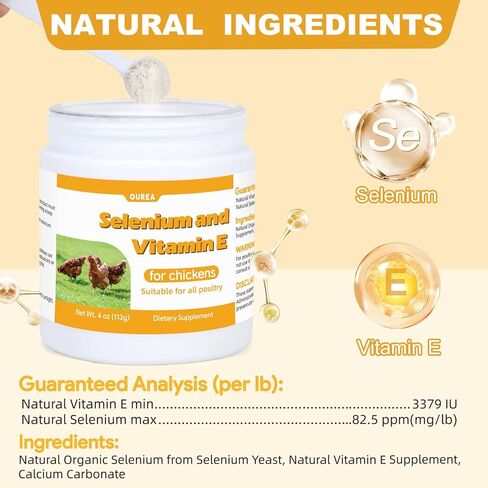 E+S Poultry Vitality Formula | Selenium for Chickens & All Poultry | Nutrient Support Powder for Energy Balance and Mobility | Feed Mix Additive for Healthy Growth in Kuwait