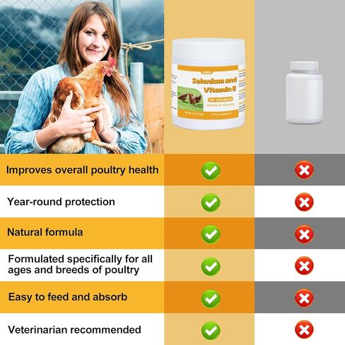 E+S Poultry Vitality Formula | Selenium for Chickens & All Poultry | Nutrient Support Powder for Energy Balance and Mobility | Feed Mix Additive for Healthy Growth in Kuwait