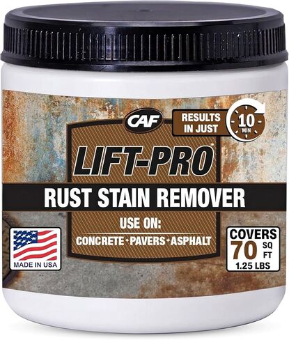 CAF Lift Pro Rust Stain Remover Concentrate for Concrete, Pavers, Brick, Tile and Grout, Outdoor Natural Cleaner Powder Makes 1 Gallon, No Scrub Rust Remover for Driveway, Patio and Asphalt Surfaces in Saudi Arabia