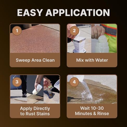 CAF Lift Pro Rust Stain Remover Concentrate for Concrete, Pavers, Brick, Tile and Grout, Outdoor Natural Cleaner Powder Makes 1 Gallon, No Scrub Rust Remover for Driveway, Patio and Asphalt Surfaces in Saudi Arabia