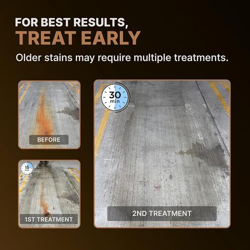 CAF Lift Pro Rust Stain Remover Concentrate for Concrete, Pavers, Brick, Tile and Grout, Outdoor Natural Cleaner Powder Makes 1 Gallon, No Scrub Rust Remover for Driveway, Patio and Asphalt Surfaces in Saudi Arabia