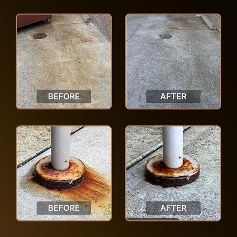 CAF Lift Pro Rust Stain Remover Concentrate for Concrete, Pavers, Brick, Tile and Grout, Outdoor Natural Cleaner Powder Makes 1 Gallon, No Scrub Rust Remover for Driveway, Patio and Asphalt Surfaces in Saudi Arabia