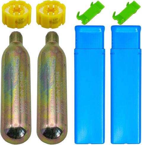2 حزمة PFD 24/33 غرام CO2 خرطوشة أسطوانة 1/2 بوصة الخيط لضرب النجاة القابلة للنفخ حزام لإنقاذ الحياة لصيد الأسماك الرياضية المائية ، وركوب الأمواج ، والبحر. in Saudi Arabia