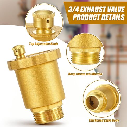 4 حزمة النحاس التلقائي تعويم صمام 3/4 "ذكر NPT الموضوع الهواء الإصدار النازف تنفيس صمام الحجاب الحاجز التلقائي تركيب الأنابيب موصل محول للمياه الساخنة المبرد المرجل الحرارة HVAC نظام العادم in Saudi Arabia
