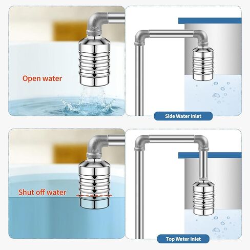 2Pcs Water Float Valve, 1/2" to 3/4" Aquapulse Automatic Water System 304 Stainless Steel, Auto Shut off Water Tank Float Valve for Water Tower, Livestock Troughs, Pool in Kuwait