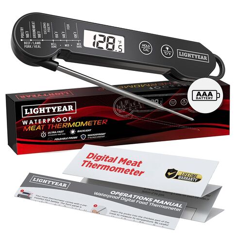 Lightyear Meat Thermometer | Instant Read Cooking Thermometer for Grilling, Roasting & BBQ, Built-in Magnet, IP65 Waterproof, Food-Grade Stainless Steel Temperature Probe in Kuwait