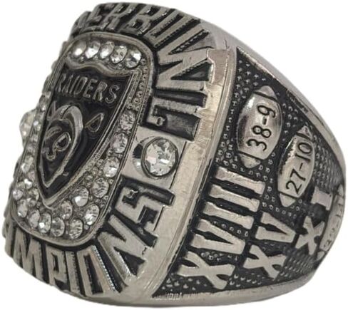 Rare Legacy 2024 Championship Ring RaiderTM - صندوق صندل شفاف عالي المستوى مطلي بالذهب/الفضة • عرض طبق الأصل للبالغين in Saudi Arabia