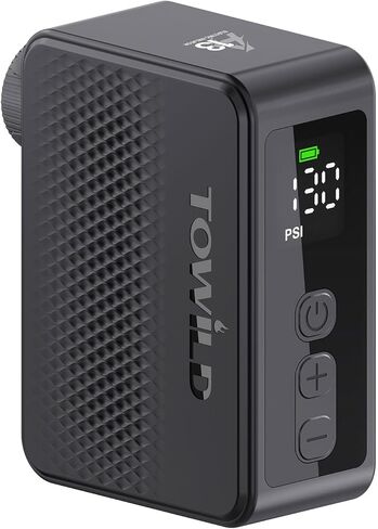 TOWILD A13 Mini Electric Bike Pump, 30Mins Fast Charging Portable Bicycle Pump with Gauge, 130PSI Small Air Pump for Bike Tires, Smart Auto-Off Tire Inflator Compatible with Road, Mountain & E-Bikes in Kuwait