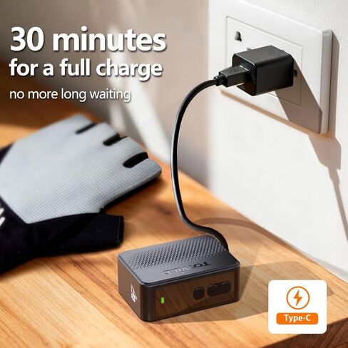 TOWILD A13 Mini Electric Bike Pump, 30Mins Fast Charging Portable Bicycle Pump with Gauge, 130PSI Small Air Pump for Bike Tires, Smart Auto-Off Tire Inflator Compatible with Road, Mountain & E-Bikes in Kuwait