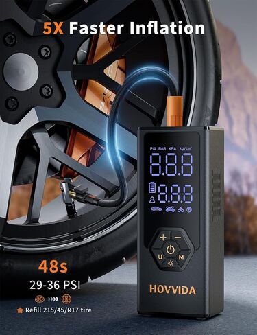 Tire Inflator Portable Air Compressor, Air Pump for Car Tires, 7800 mAh Battery, 12V DC, 150 PSI, 40L/min Air Flow, Fast Inflation, Portable air pump for MPV, SUV, Car, Motorcycle, Bike, Ball in Saudi Arabia