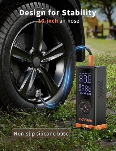 Tire Inflator Portable Air Compressor, Air Pump for Car Tires, 7800 mAh Battery, 12V DC, 150 PSI, 40L/min Air Flow, Fast Inflation, Portable air pump for MPV, SUV, Car, Motorcycle, Bike, Ball in Saudi Arabia