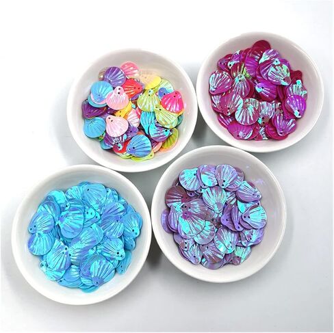 Washer,Stainless Washer, Paillettes Applique, 200pcs/lot Sequins Colorful Shell PVC Loose Sequin Paillette Sewing(7) in Saudi Arabia