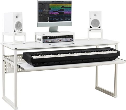 Music Studio Desk with Keyboard Tray, for Full 88 Keys and 61 Keys (Music Producer Desk) (88 Keys, Black)(Cable Tray & Speaker Stands Sold Separately) in Kuwait