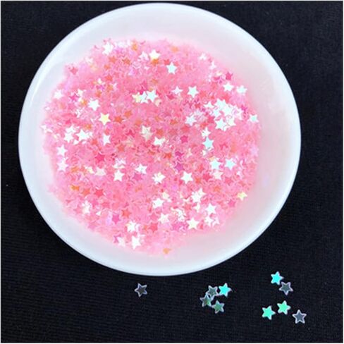 Washer,Stainless Washer, Paillettes Applique, 20g/Pack Transparent Pink Star He Shape PVC Loose Sequins(7mm Double Hes) in Saudi Arabia