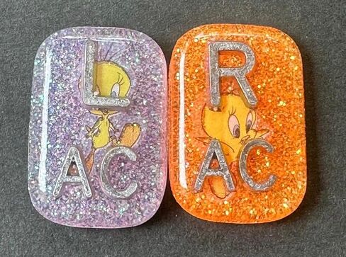 Yellow Bird X-ray Markers, 2 or 3 Initials,Cute, Small Rectangle, Glitter in Kuwait