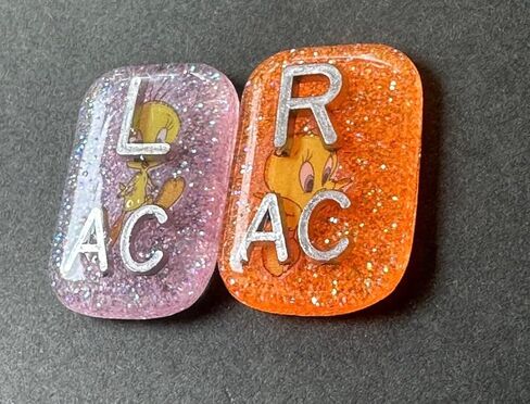 Yellow Bird X-ray Markers, 2 or 3 Initials,Cute, Small Rectangle, Glitter in Kuwait