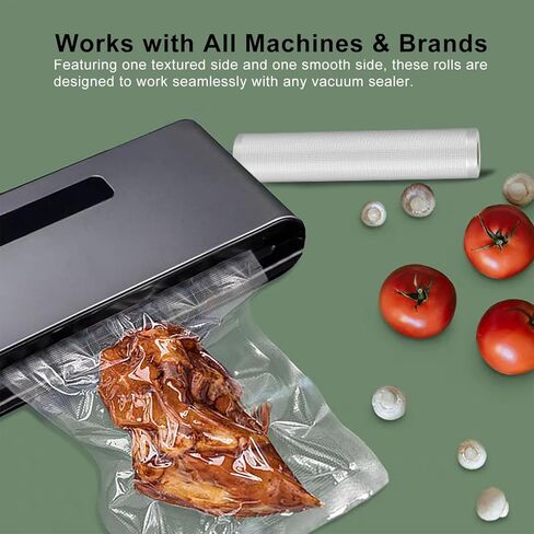 Precision Multi-layer Vacuum Sealer Bags Rolls, 8" x 16.4'(3 Rolls) and 11" x 16.4' (3 Rolls), BPA-Free Commercial Grade, Food Preservation, Food Vacuum Sealer Bags for Sous Vide and Freezer Storage in Saudi Arabia