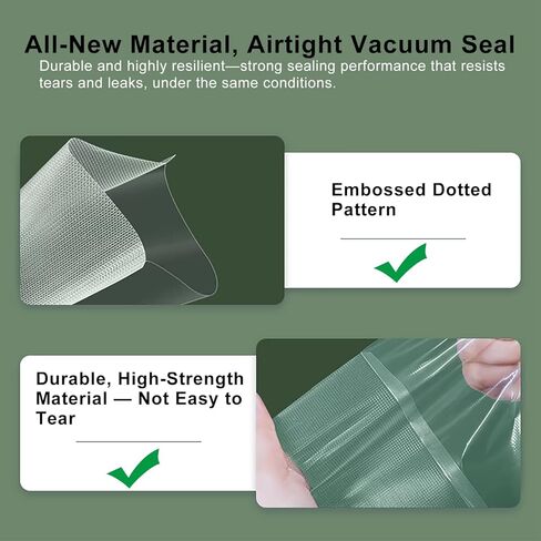 Precision Multi-layer Vacuum Sealer Bags Rolls, 8" x 16.4'(3 Rolls) and 11" x 16.4' (3 Rolls), BPA-Free Commercial Grade, Food Preservation, Food Vacuum Sealer Bags for Sous Vide and Freezer Storage in Saudi Arabia