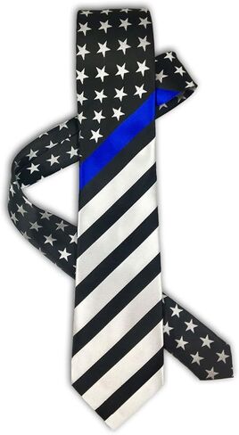 Thin Blue Line American Flag Tie (Standard, black/blue/white) in Kuwait