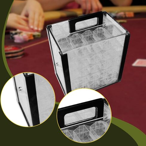 Acrylic Chip Case Storage Box Games Accessories Portable Carrying Case Chip Carrier for Family Gatherings Casual Game Night, with 40mm Cases in Kuwait
