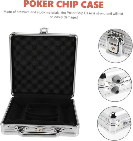 GALPADA Aluminum Poker Chip Carrying Case Large Capacity with Buckle Lock and Handheld Design for Safe Storage of Poker Cards and Chips Box with Rounded Edges in Saudi Arabia