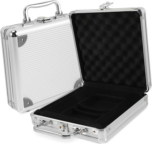 VICASKY Large Capacity Aluminum Poker Chip Case with Handle Storage Box with Buckle Lock for Poker Chips and Cards Portable Carrier for Hold Blackjack Players in Kuwait