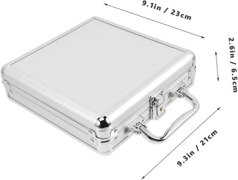 VICASKY Large Capacity Aluminum Poker Chip Case with Handle Storage Box with Buckle Lock for Poker Chips and Cards Portable Carrier for Hold Blackjack Players in Kuwait