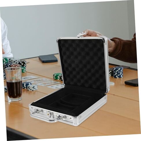 VICASKY Large Capacity Aluminum Poker Chip Case with Handle Storage Box with Buckle Lock for Poker Chips and Cards Portable Carrier for Hold Blackjack Players in Kuwait