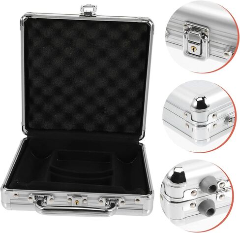 VICASKY Large Capacity Aluminum Poker Chip Case with Handle Storage Box with Buckle Lock for Poker Chips and Cards Portable Carrier for Hold Blackjack Players in Kuwait