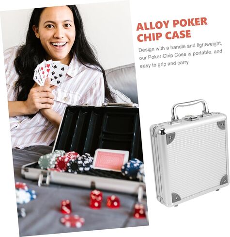 Totority Alloy Poker Chip Case Large Capacity Portable Poker Chips Holder with Compartment Organizer in Saudi Arabia