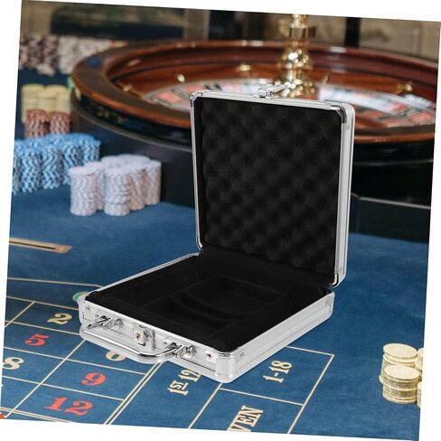 Totority Alloy Poker Chip Case Large Capacity Portable Poker Chips Holder with Compartment Organizer in Saudi Arabia