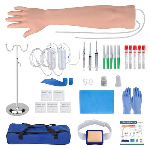 Phlebotomy Practice Kit, IV Practice Arm with Veins, Blood Draw & Venipuncture Training for IV Insertion Practice, IV Injection Practice Kit for Medical Education and Demonstration Only in Kuwait