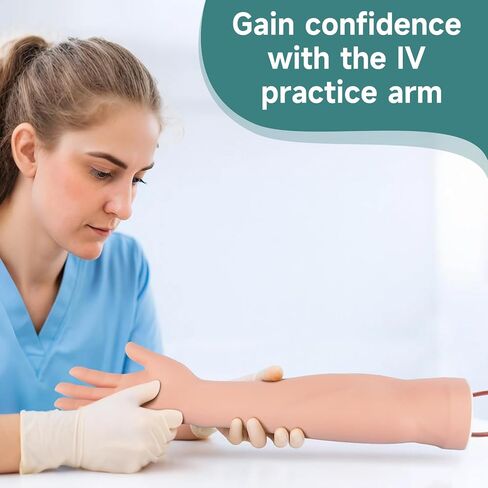 Phlebotomy Practice Kit, IV Practice Arm with Veins, Blood Draw & Venipuncture Training for IV Insertion Practice, IV Injection Practice Kit for Medical Education and Demonstration Only in Kuwait