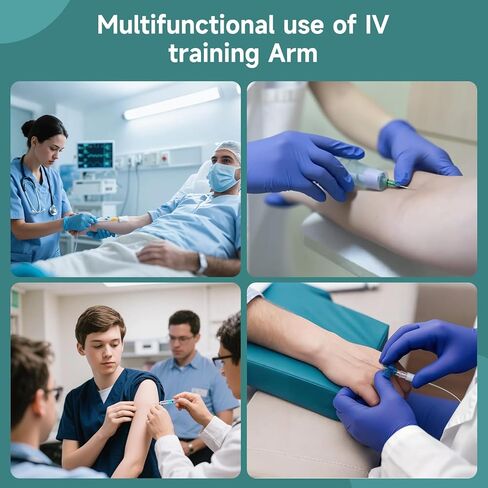 Phlebotomy Practice Kit, IV Practice Arm with Veins, Blood Draw & Venipuncture Training for IV Insertion Practice, IV Injection Practice Kit for Medical Education and Demonstration Only in Kuwait