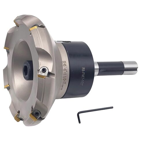 مطحنة وجه قابلة للفهرسة مقاس 6 بوصات و45 درجة CME مع أربور R8، تتضمن إدراجات SEAN42، و7 مزامير in Kuwait