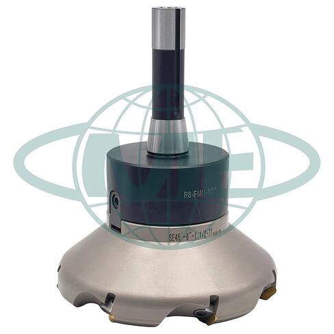 مطحنة وجه قابلة للفهرسة مقاس 6 بوصات و45 درجة CME مع أربور R8، تتضمن إدراجات SEAN42، و7 مزامير in Kuwait