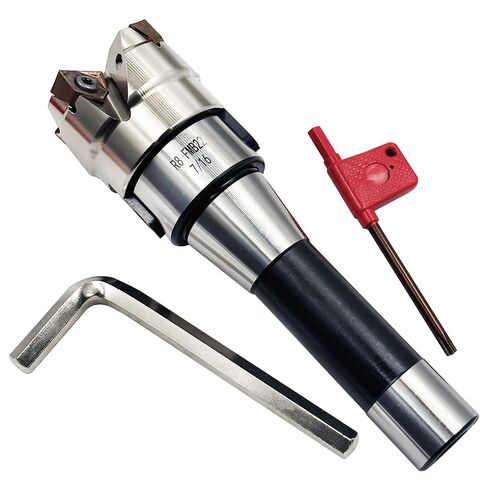 حامل قاطعة المطحنة الوجهية MFWN9050R-22-4T+R8-FMB22-7/16+WNMU080608 شفرة من سبيكة صلبة + مفتاح ربط 8 مم + مفتاح ربط T15، يستخدم في التشغيل الآلي لقطعة العمل على آلة الطحن. in Kuwait