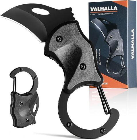 مجموعة من 3 سكاكين جيب صغيرة من VALHALLA BIRD للرجال، أدوات تقطيع صناديق صغيرة مقاس 1.3 بوصة، أدوات EDC، هدايا رائعة لأعياد الميلاد والكريسماس (أسود*3) in Kuwait