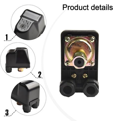 Pressure Switch SK-9 380V 3-Phase 6A for Water Pump Control, 1.4-4.1 Bar Adjustable Range, 1 4 Inch Brass Connector, for Domestic Waterworks Compressors in Saudi Arabia