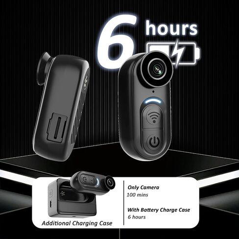 كاميرا POV Action يمكن ارتداؤها بدقة 4K، وكاميرا IPX7 صغيرة مضادة للماء مع تثبيت الصورة بـ 6 محاور، وكاميرا إبهام بدون استخدام اليدين لركوب الدراجات، والسفر، والرياضات الخارجية in Kuwait