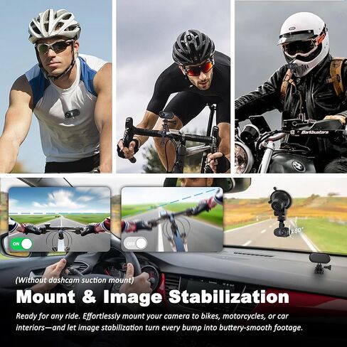 كاميرا POV Action يمكن ارتداؤها بدقة 4K، وكاميرا IPX7 صغيرة مضادة للماء مع تثبيت الصورة بـ 6 محاور، وكاميرا إبهام بدون استخدام اليدين لركوب الدراجات، والسفر، والرياضات الخارجية in Kuwait