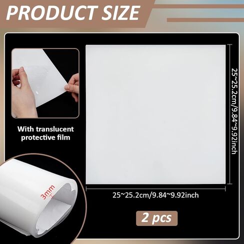 BENECREAT 2Pcs 10x10Inch Adhesive Silicone Rubber Sheets, 3mm Thick White Adhesive Nonslip Silicone Rubber Pad for DIY Gaskets Material, Pads, Sealing, Cushion in Saudi Arabia