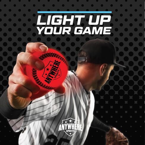 Anywhere Sports Pro Glow Light-Up Baseball – Regulation Size LED Color Changing Baseball with USB Rechargeable Battery – Official Weight Ball for Kids & Adults – Night Play Outdoor Sports Toy Gift in Kuwait