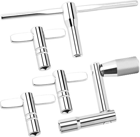 Drum Keys for Tuning Drum, 5 Pack Drum Tuning Key, Universal Drum Tuner with Continuous Standard Motion Speed Key, Extended T Key for Fast Easy Tuning, Drum Key Tool Set in Kuwait