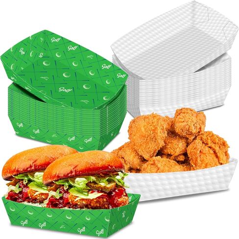 No Folding Required 50 Pack 2 Lb Golf Party Favors Large Golf Plates Paper Serving Trays Nachos Food Boats Disposable Bowls for Golf Birthday Party Decorations in Saudi Arabia