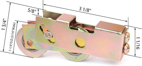 2 Pack Sliding Door Rollers, 1 1/4 Inch Sliding Glass Door Tandem Wheels Replacement Kit, 330LBS Heavy Duty Tamdem Rollers for Patio Door in Kuwait