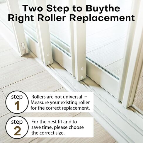 2 Pack Sliding Door Rollers, 1 1/4 Inch Sliding Glass Door Tandem Wheels Replacement Kit, 330LBS Heavy Duty Tamdem Rollers for Patio Door in Kuwait