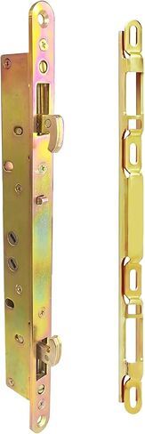 2 Point Sliding Patio Glass Door Mortise Lock with 11-3/4" Faceplate, Dual Point Hooks with Anti-Slam Pin, 45° Keyway, A/B Position, 3-15/16" Handle H.C. (Sold Separately), Non-Handed in Saudi Arabia
