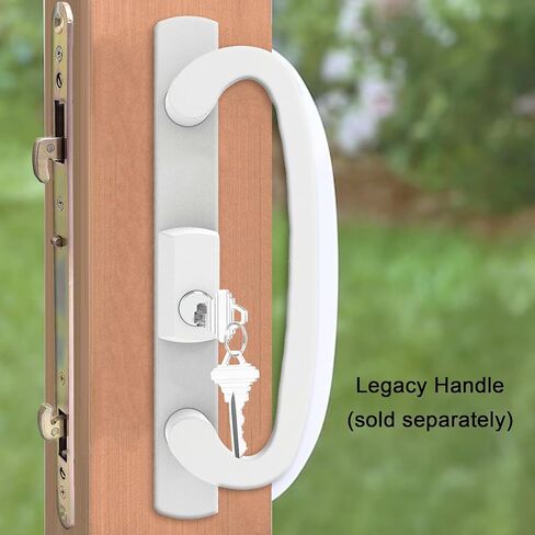 2 Point Sliding Patio Glass Door Mortise Lock with 11-3/4" Faceplate, Dual Point Hooks with Anti-Slam Pin, 45° Keyway, A/B Position, 3-15/16" Handle H.C. (Sold Separately), Non-Handed in Saudi Arabia