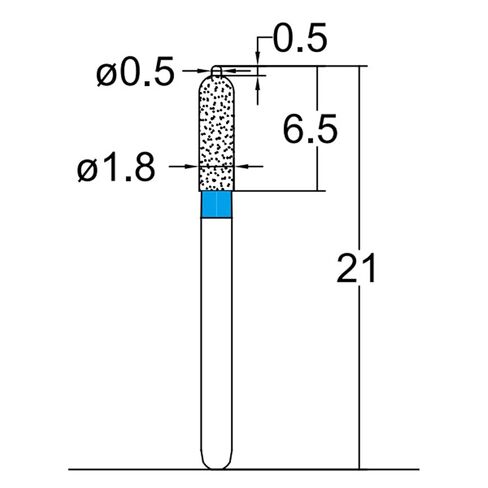 255.18M1, Cylindrical, Ogival End, Side Cutting Only, 1.8 mm Dia, Medium Grit Diamond Bur, 5 per Pack in Saudi Arabia